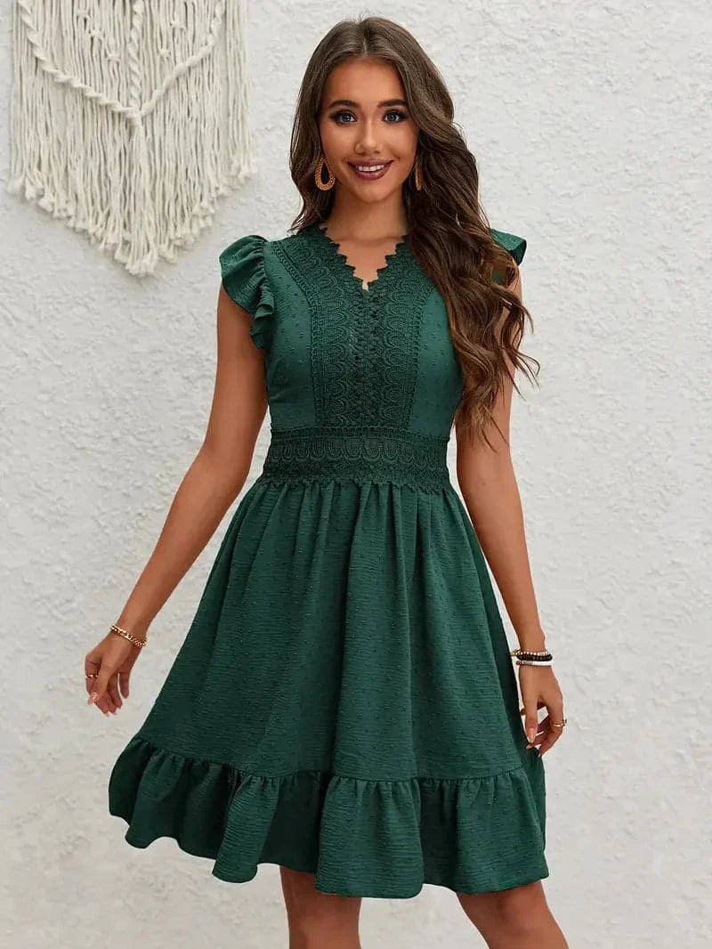 Chic V-Neck A-Line Dress for Women