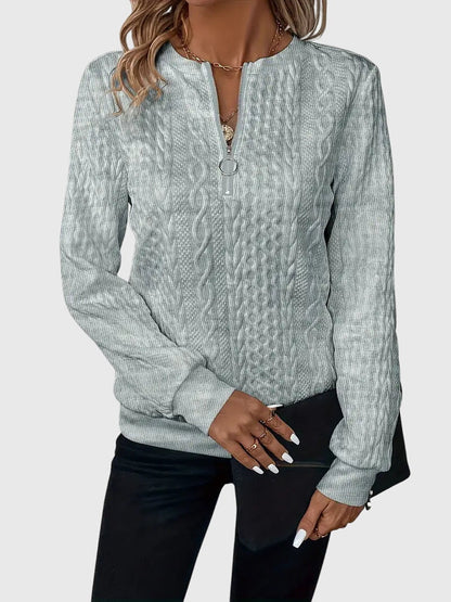 Warm Zip Up Knitted Sweater
