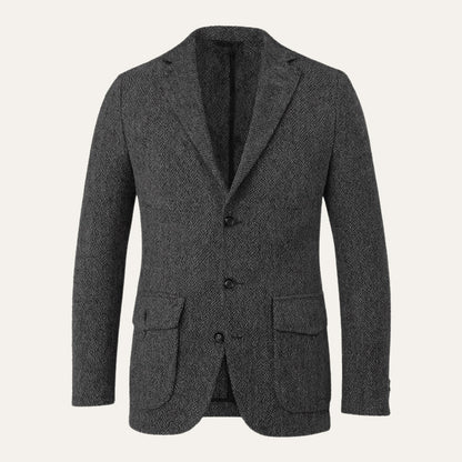 Classic Men's Wool Tweed Blazer Jacket