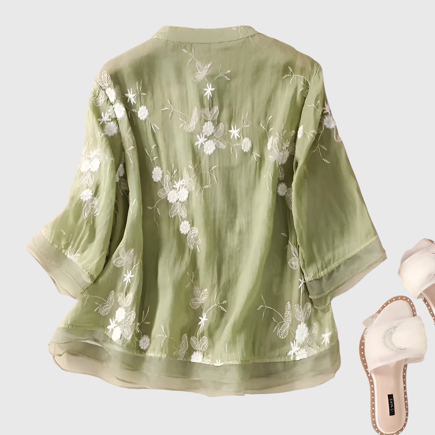 Elegant Flower Patterned Party Top