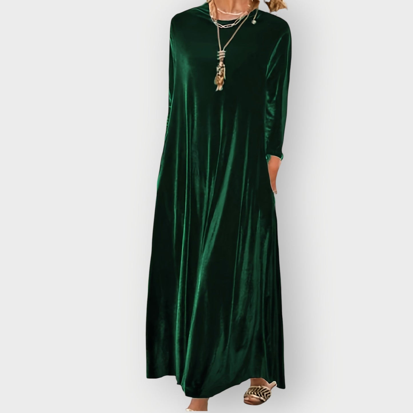 Elegant Soft Maxi Velvet Dress