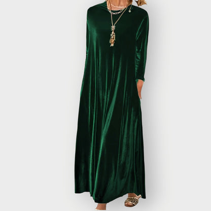 Elegant Soft Maxi Velvet Dress