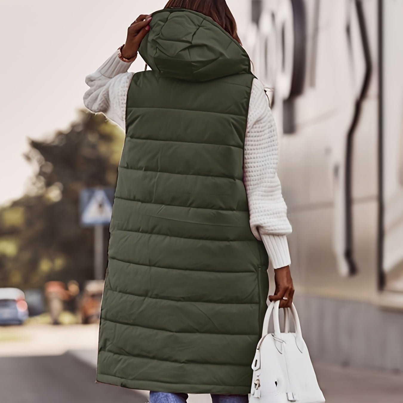 Warm Women's Padded Down Vest with Zip Front