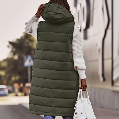 Warm Women's Padded Down Vest with Zip Front