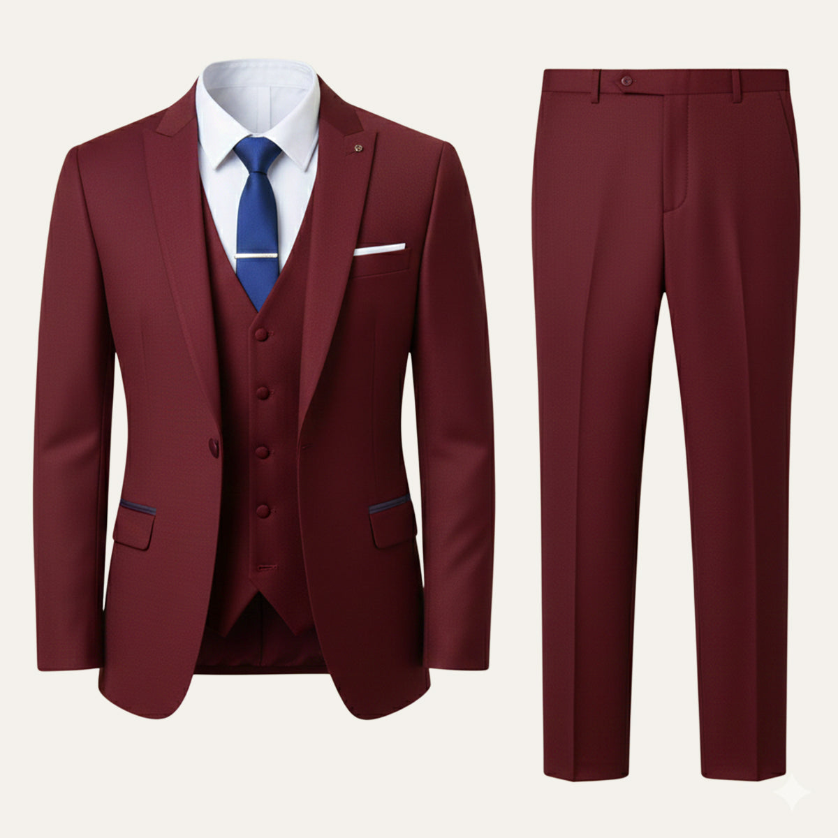 Classic Men's 3 Piece Slim Fit Tuxedo Suit