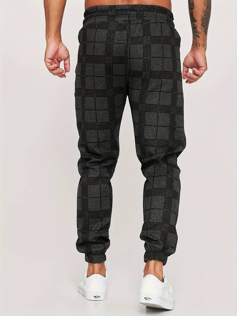 Casual Checked Slim Fit Mens Jogging Pants