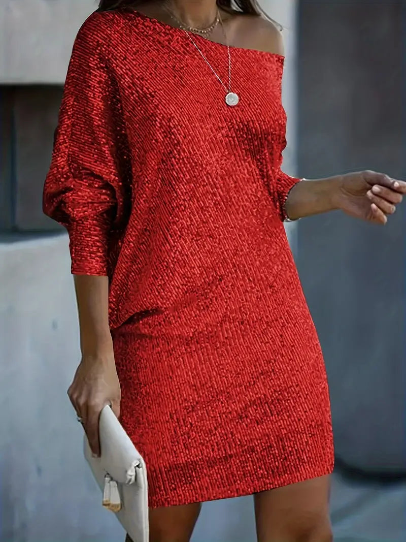 Glittering Sequin Party Evening Dress