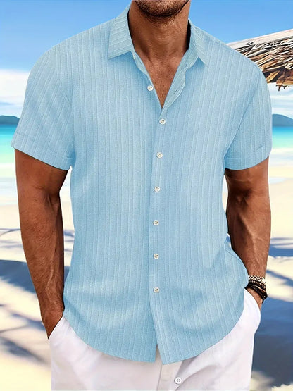 Casual Linen Short Sleeve Men's Shirt