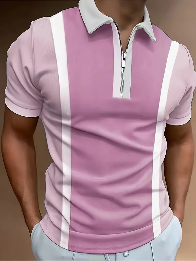 Men's Slim Fit Polo Shirt with Stretchy Breathable Fabric