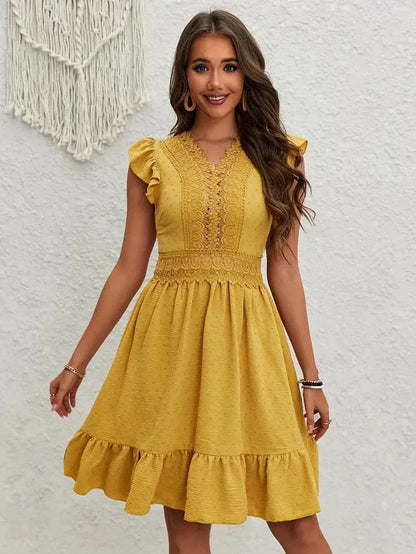 Chic V-Neck A-Line Dress for Women