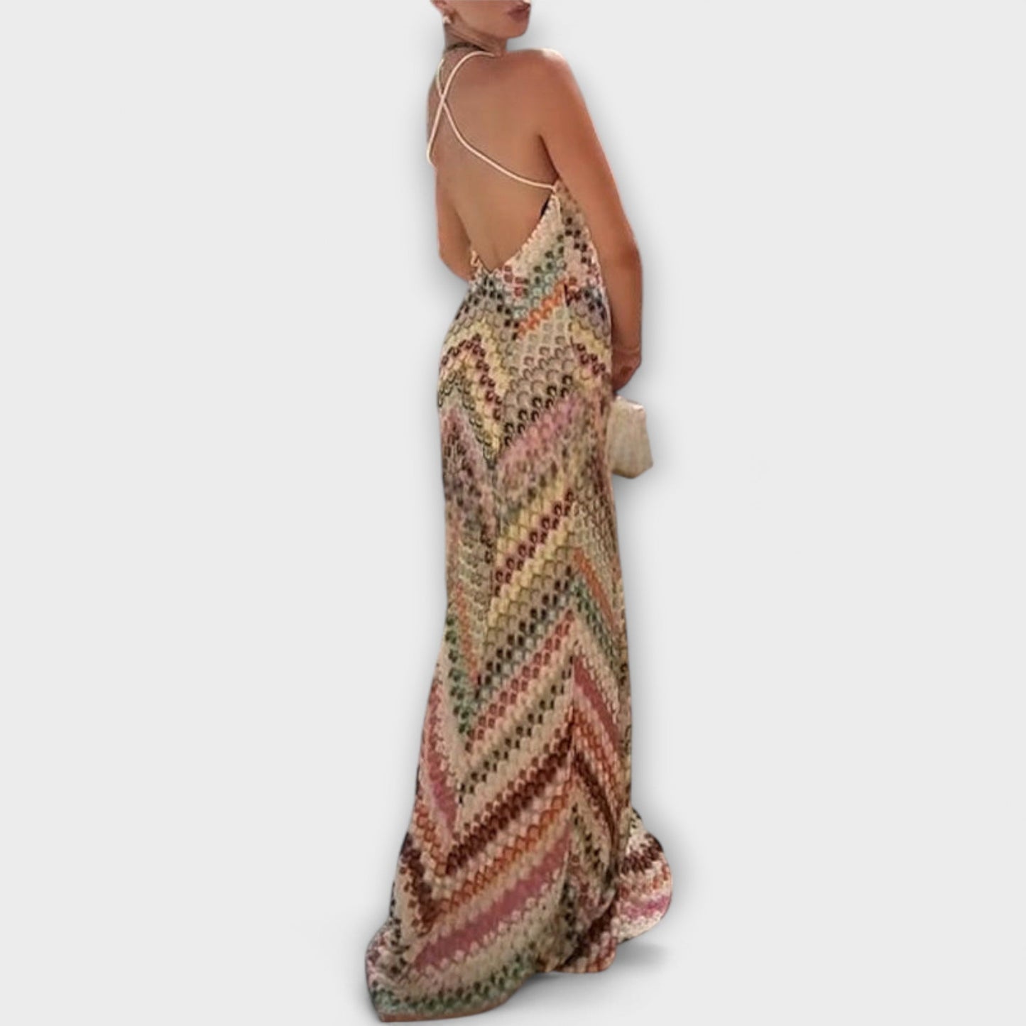 Colorful Herringbone Maxi Dress for All Events