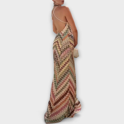 Colorful Herringbone Maxi Dress for All Events