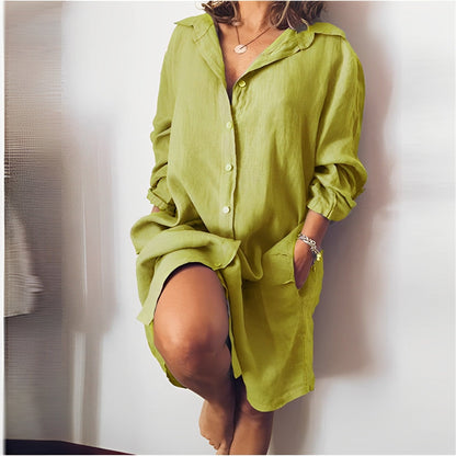 Comfortable Women's Loose Fit Long Sleeve Blouse