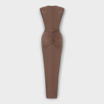 Elegant Long Dress with V Neck for Women