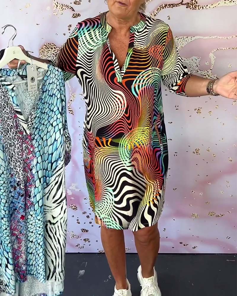 Vibrant Women's V-Neck Summer Dress