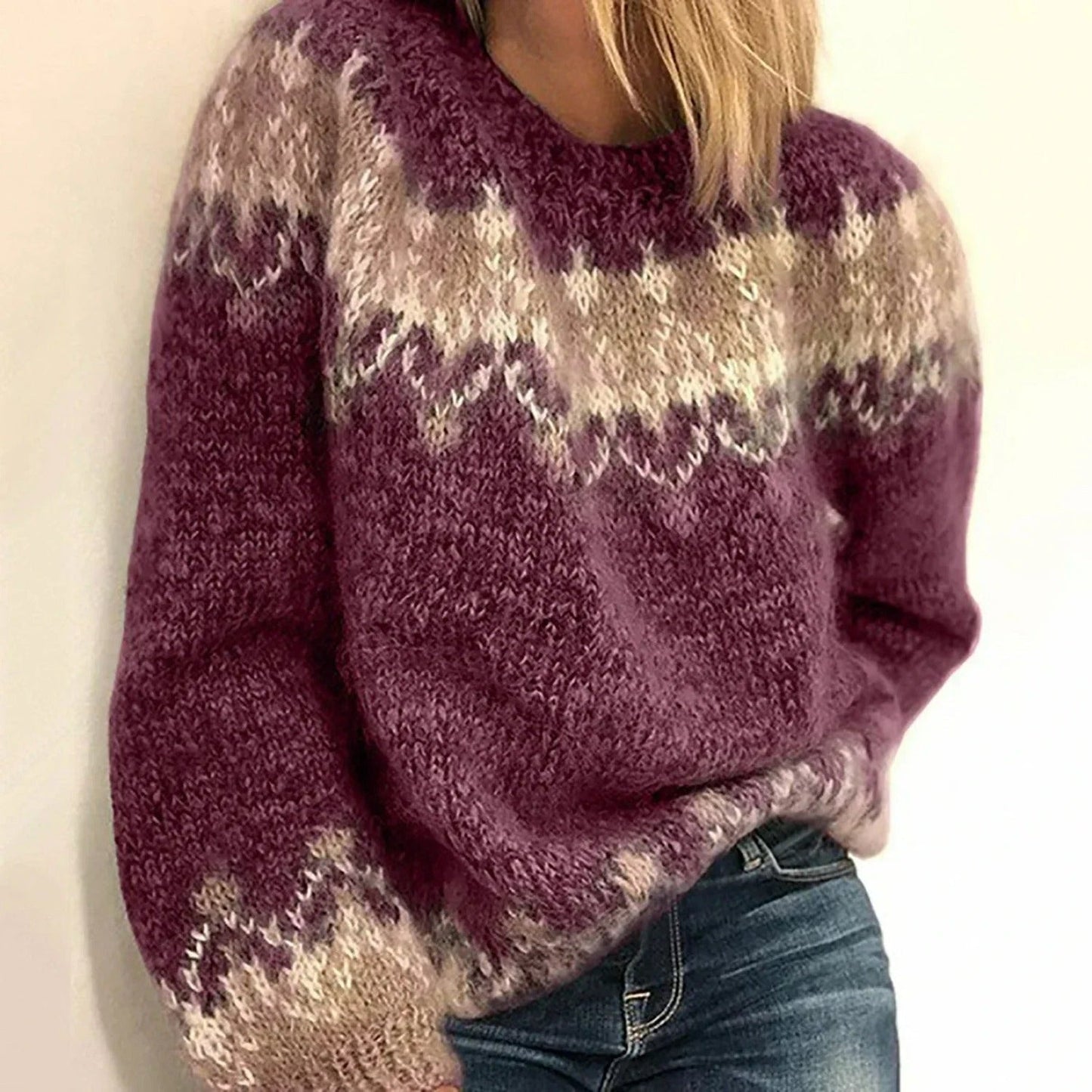 Soft Fair Isle Knit Women's Winter Sweater