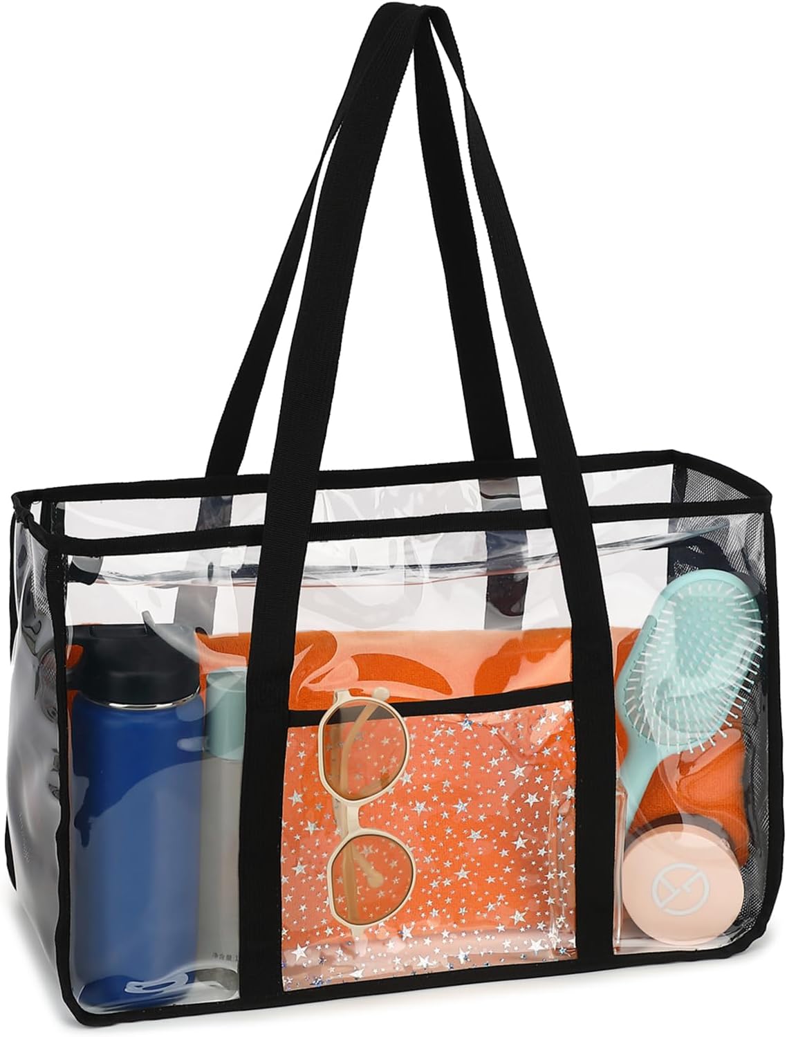 Clear Large Mesh Beach Bag with 8 Compartments