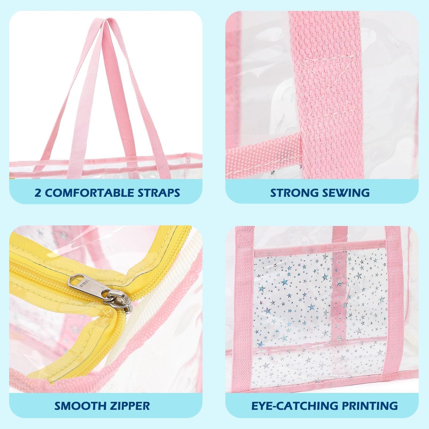 Clear Large Mesh Beach Bag with 8 Compartments