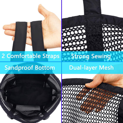 Clear Large Mesh Beach Bag with 8 Compartments