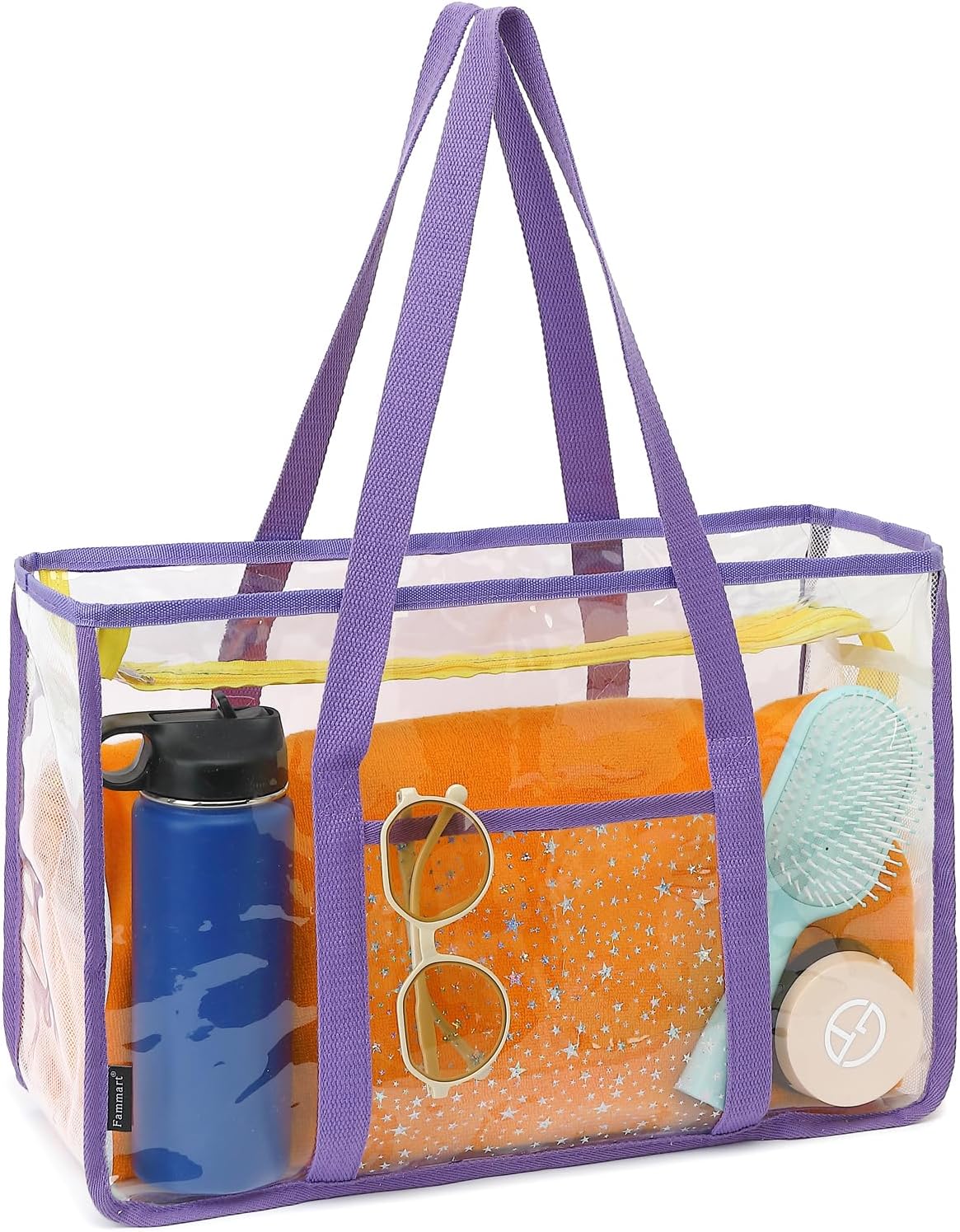 Clear Large Mesh Beach Bag with 8 Compartments