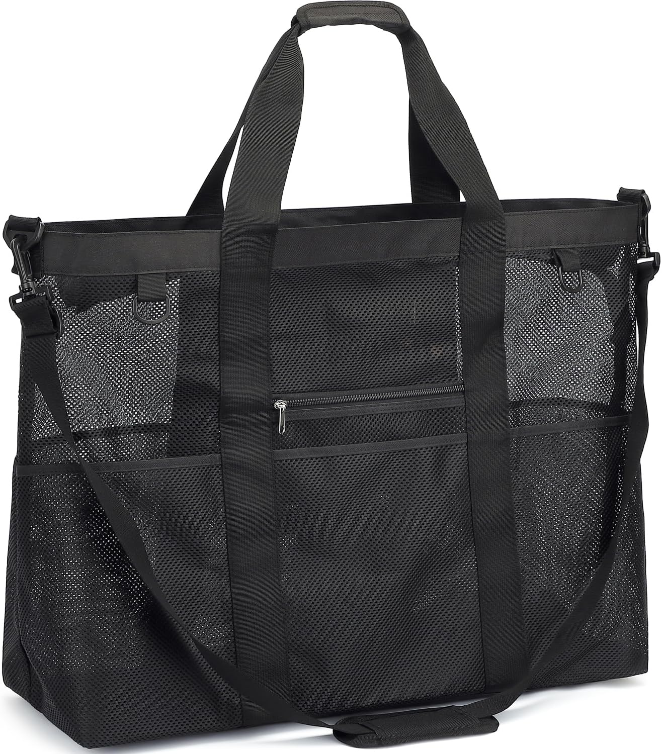 Clear Large Mesh Beach Bag with 8 Compartments