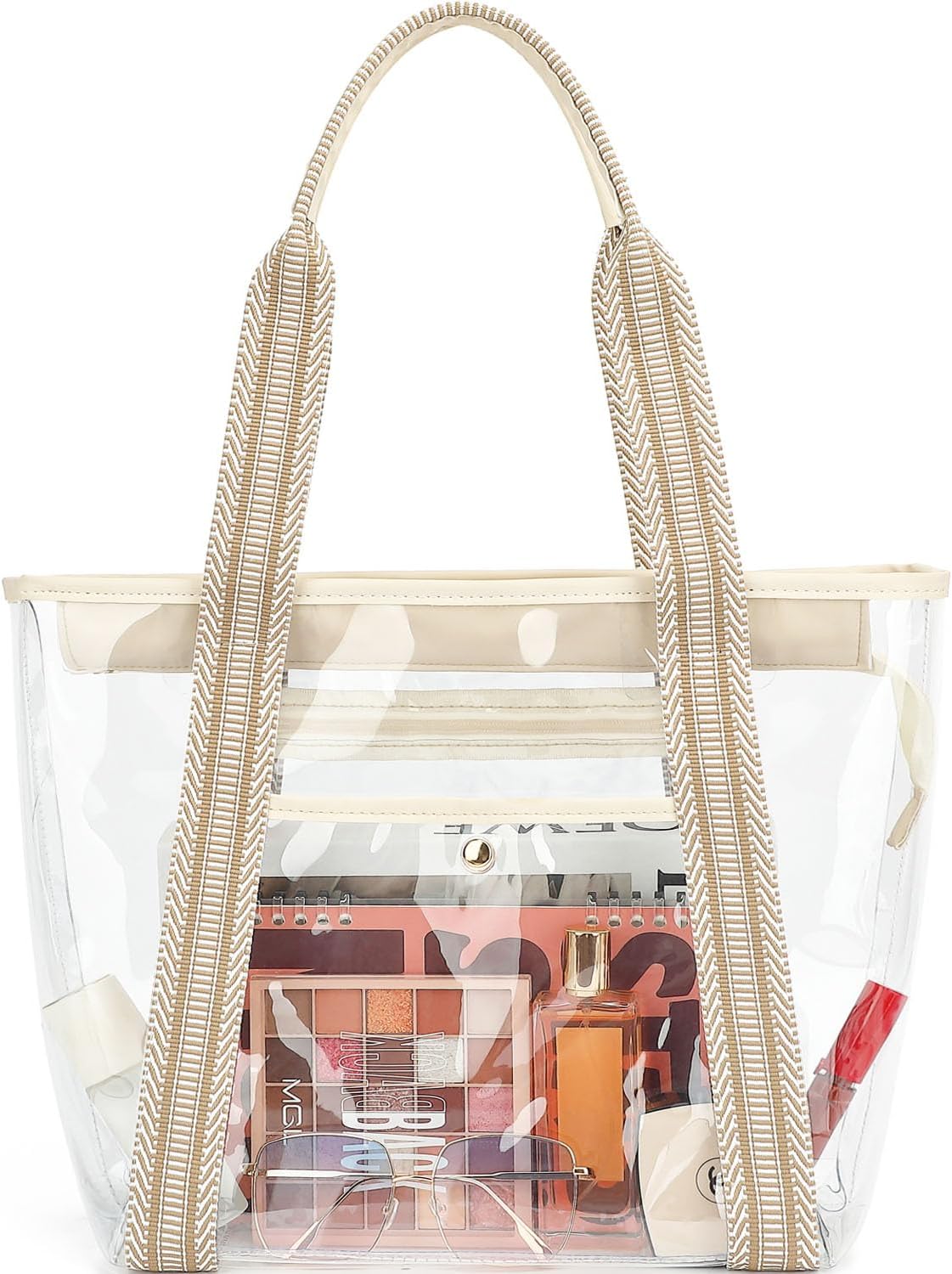 Clear Large Mesh Beach Bag with 8 Compartments