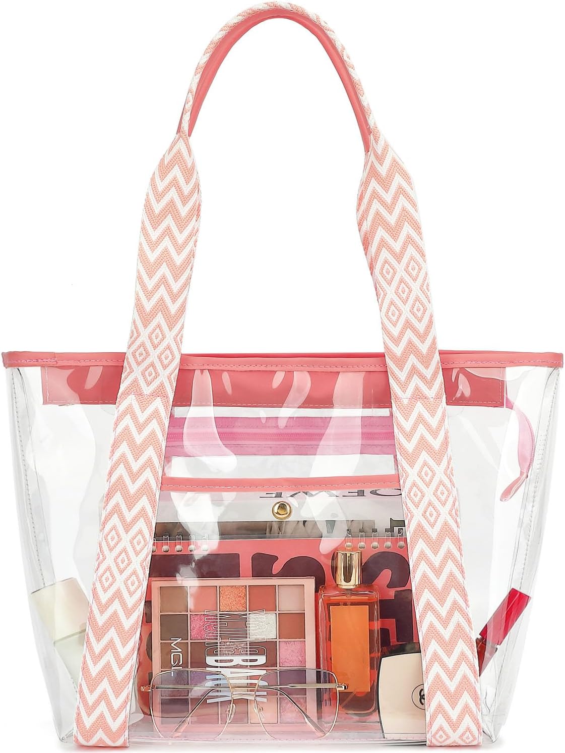 Clear Large Mesh Beach Bag with 8 Compartments