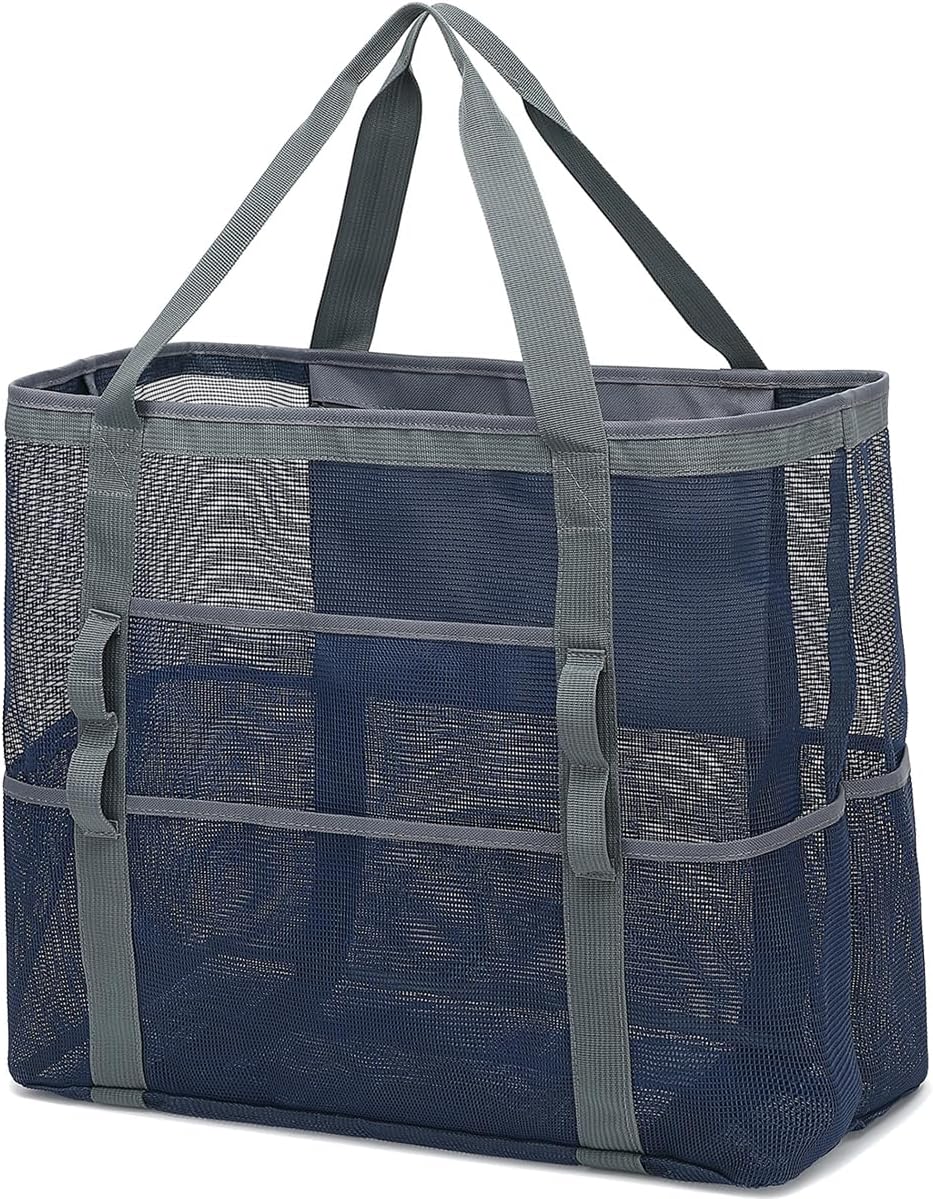 Clear Large Mesh Beach Bag with 8 Compartments