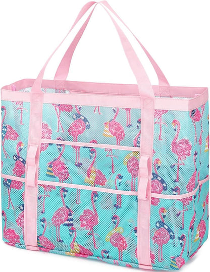 Clear Large Mesh Beach Bag with 8 Compartments