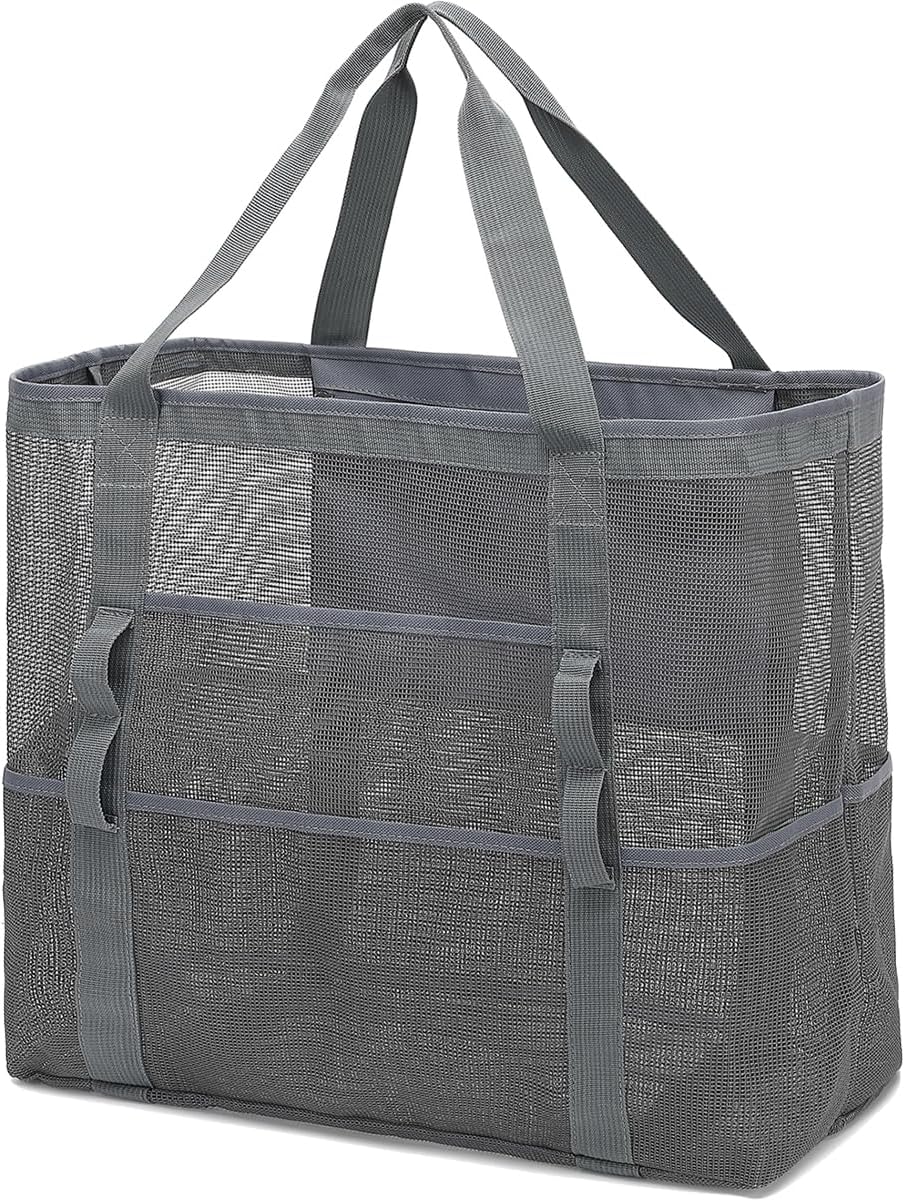 Clear Large Mesh Beach Bag with 8 Compartments