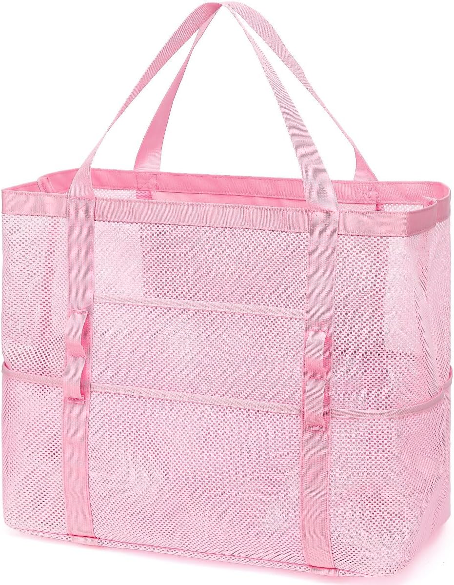 Clear Large Mesh Beach Bag with 8 Compartments