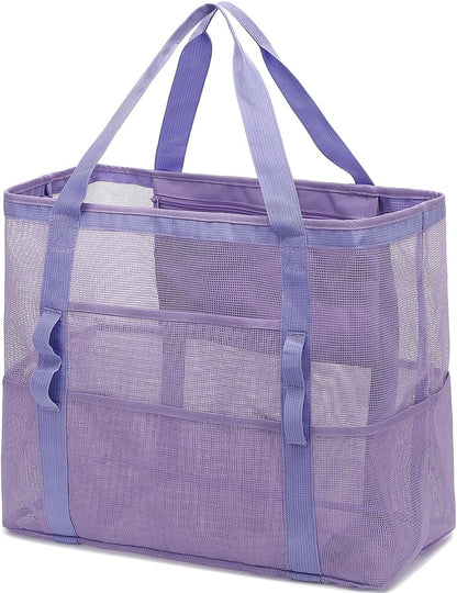 Clear Large Mesh Beach Bag with 8 Compartments