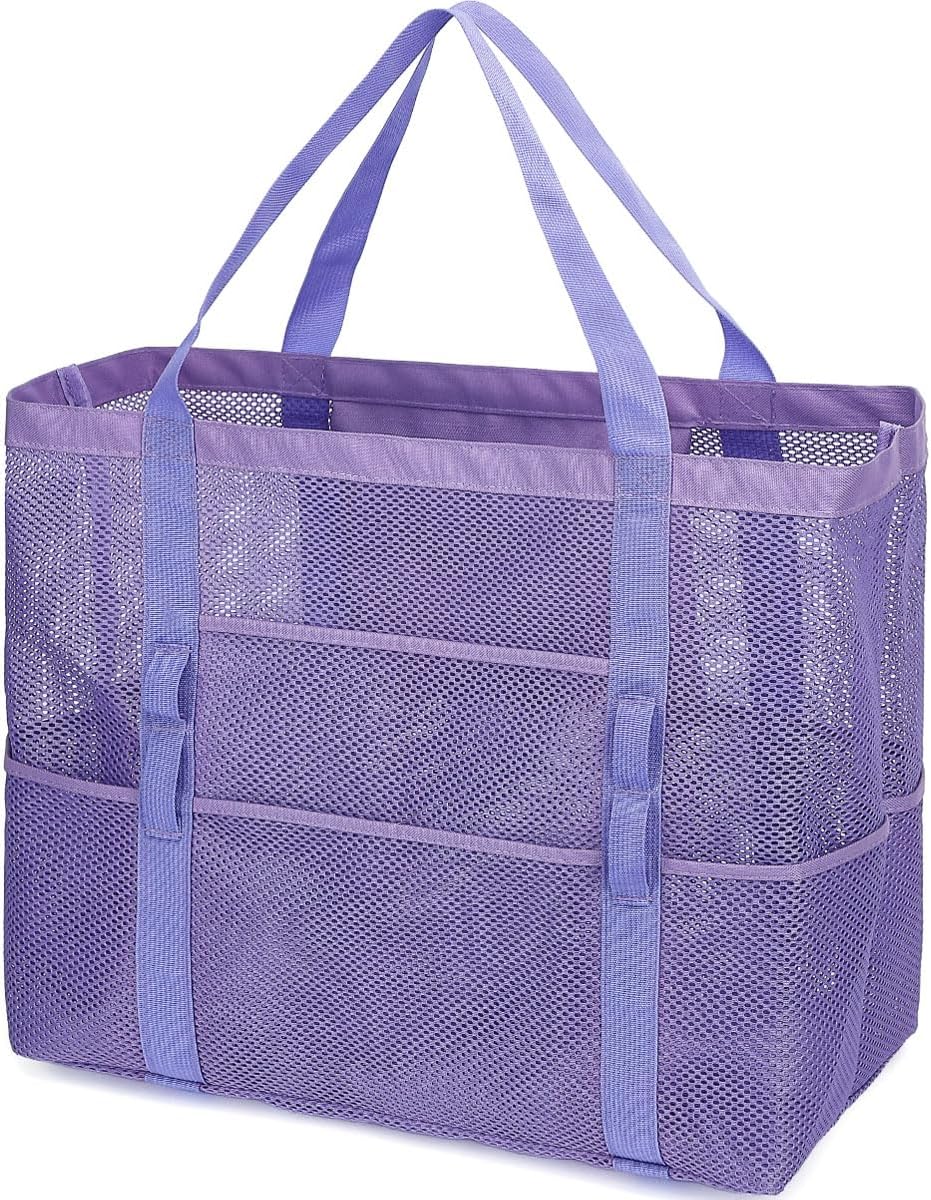 Clear Large Mesh Beach Bag with 8 Compartments