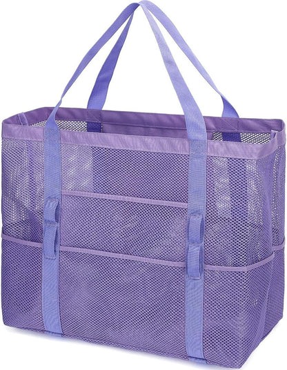 Clear Large Mesh Beach Bag with 8 Compartments