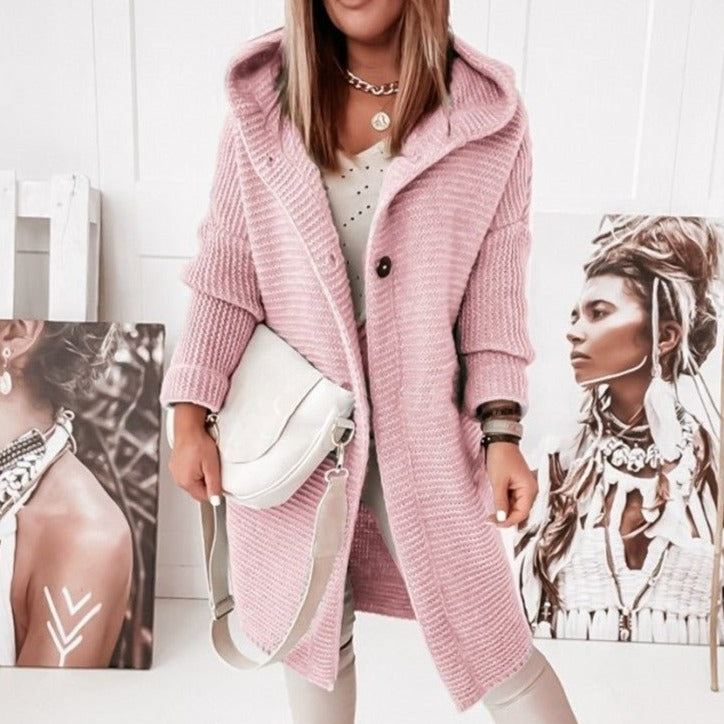 Comfy Women's Hooded Knit Cardigan Sweater - Nocini