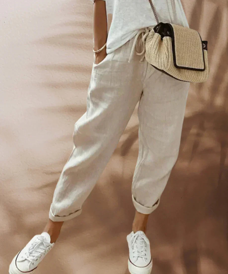 Elegant Women's Linen Pants Sophia - Pexav