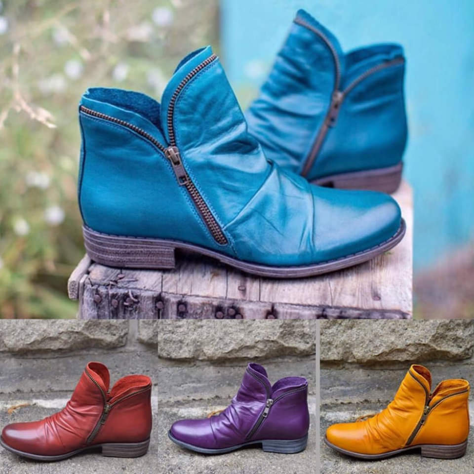 Stylish Low Heel Winter Boots - Pexav