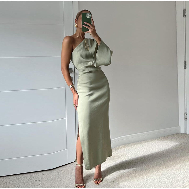 Chic Relaxed Fit Pleated Dress - Pexav