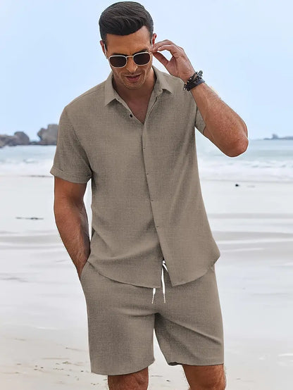 Stylish Beige Mens Casual Outfit - Pexav