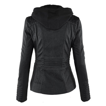 Fashionable Leather Jacket - Zara-Khaki-S-Nora Luxe