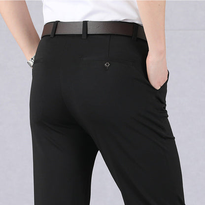 Fashionable Men's Stretch Trousers - Nolan-Black-29-Nora Luxe
