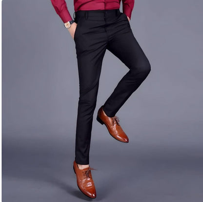 Fashionable Men's Stretch Trousers - Nolan-Black-29-Nora Luxe