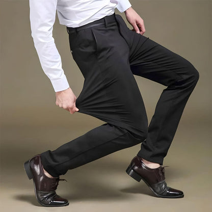Fashionable Men's Stretch Trousers - Nolan-Black-29-Nora Luxe