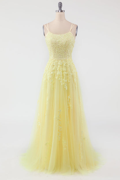 Fashionable Tulle Evening Dress with Embellishments - Victoria-Yellow-0-Nora Luxe
