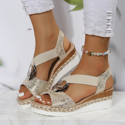Fashionable Wedge Sandals - Mireille-Black-3-Nora Luxe
