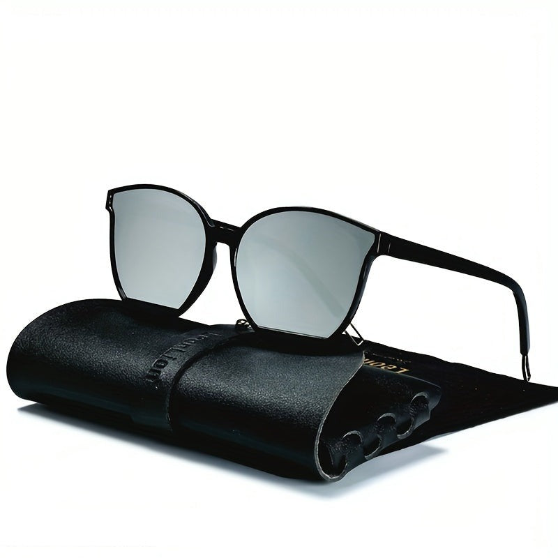 Fashionable women's sunglasses with UV protection – Livia-Clear black and white mercury-Nora Luxe