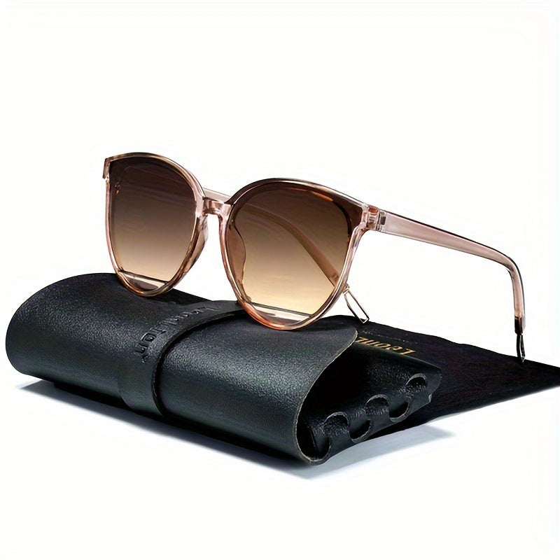 Fashionable women's sunglasses with UV protection – Livia-Tea glass frames-Nora Luxe