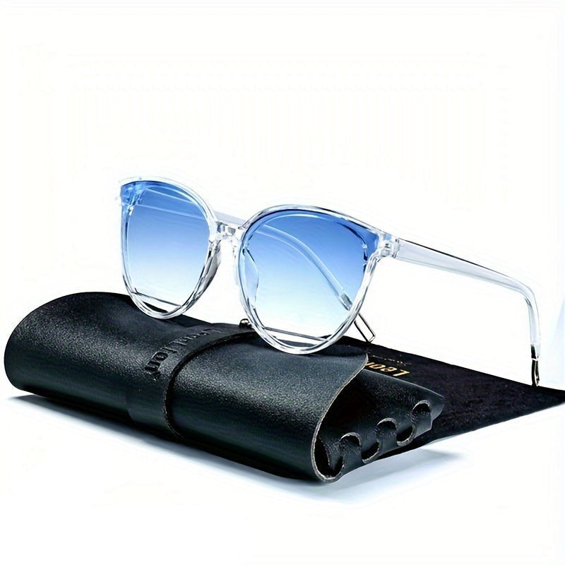 Fashionable women's sunglasses with UV protection – Livia-Transparent frame blue glasses-Nora Luxe