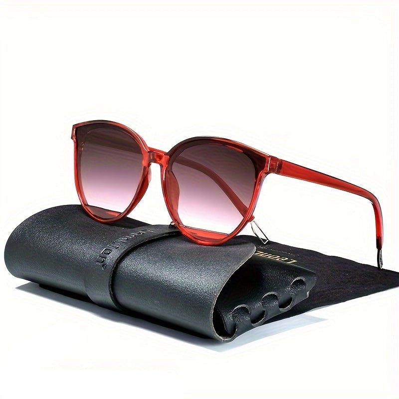 Fashionable women's sunglasses with UV protection – Livia-Wine red frame red glasses-Nora Luxe