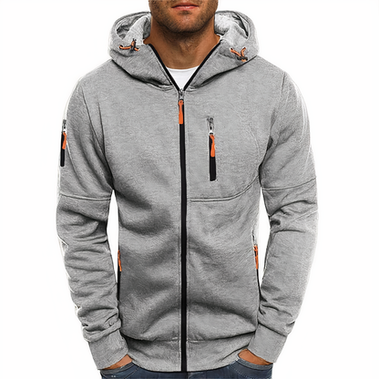 Fashionable zip-up hoodie - Markus-Light blue-S-Nora Luxe